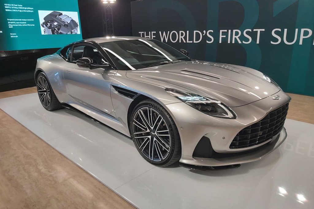 Aston Martin DB12 in showroom