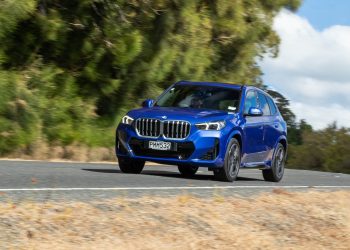 BMW X1 takes a corner at pace