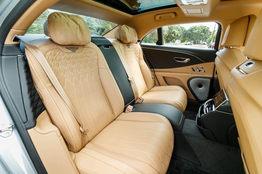 Rear interior view of the Flying Spur Hybrid