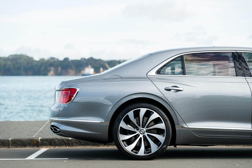 View of the rear half of the new Bentley Hybrid