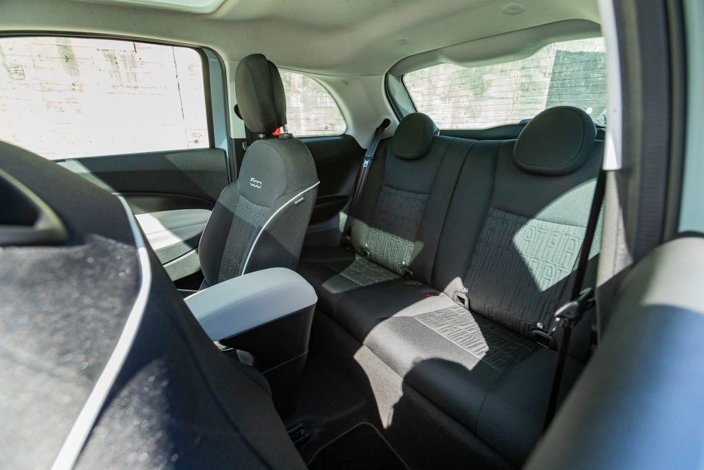 Rear seats of the new Fiat 500e
