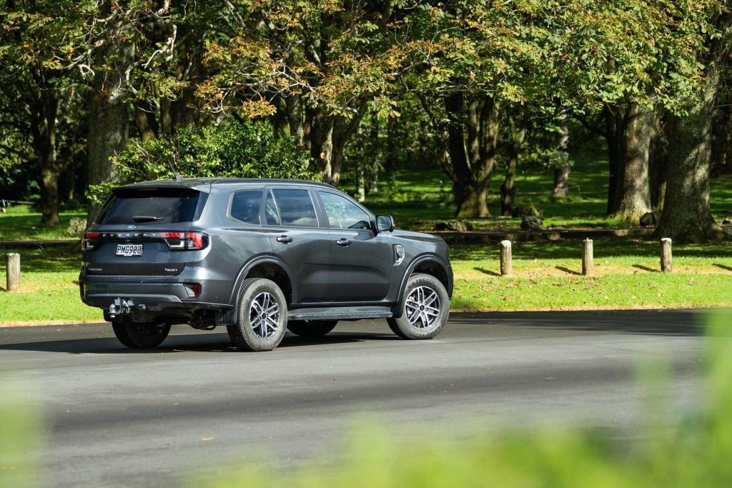 Rear view of 2022 Ford Everest Trend