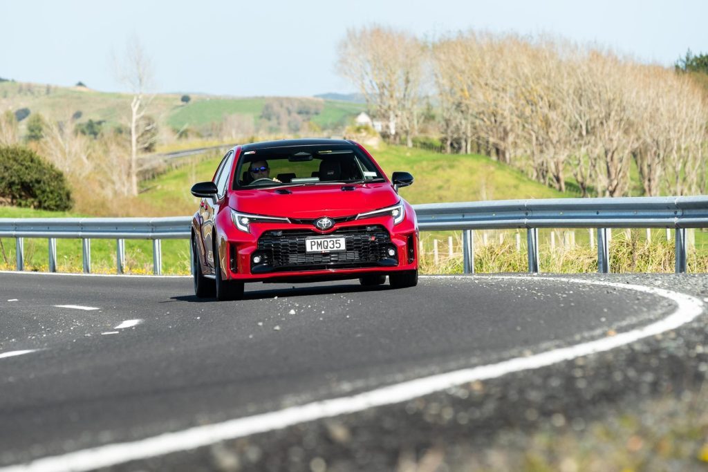 Toyota GR Corolla on the road