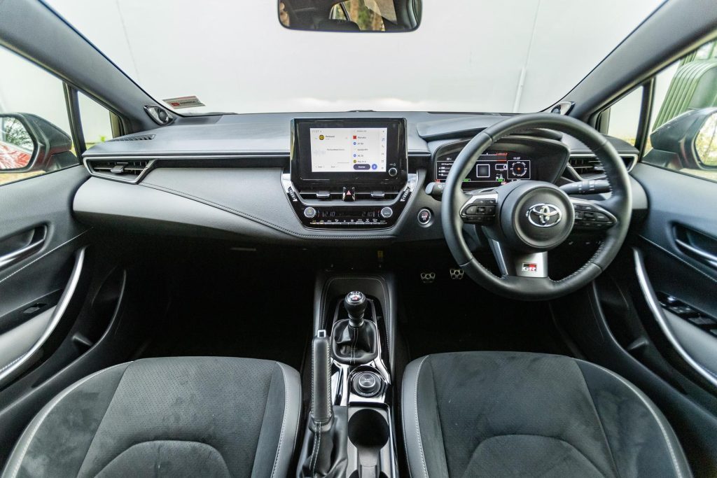 Front interior view of GR Corolla