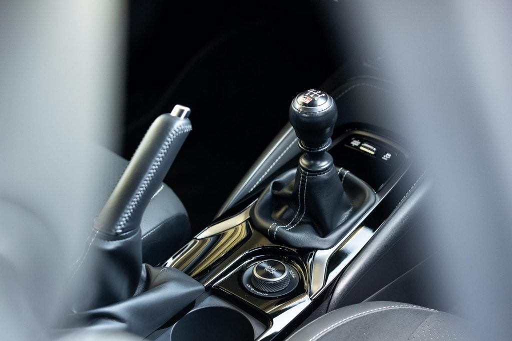 Gearknob and handbrake of GR Corolla