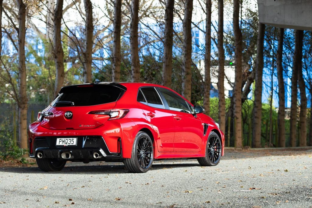 Rear view of the 2022 Toyota GR Corolla