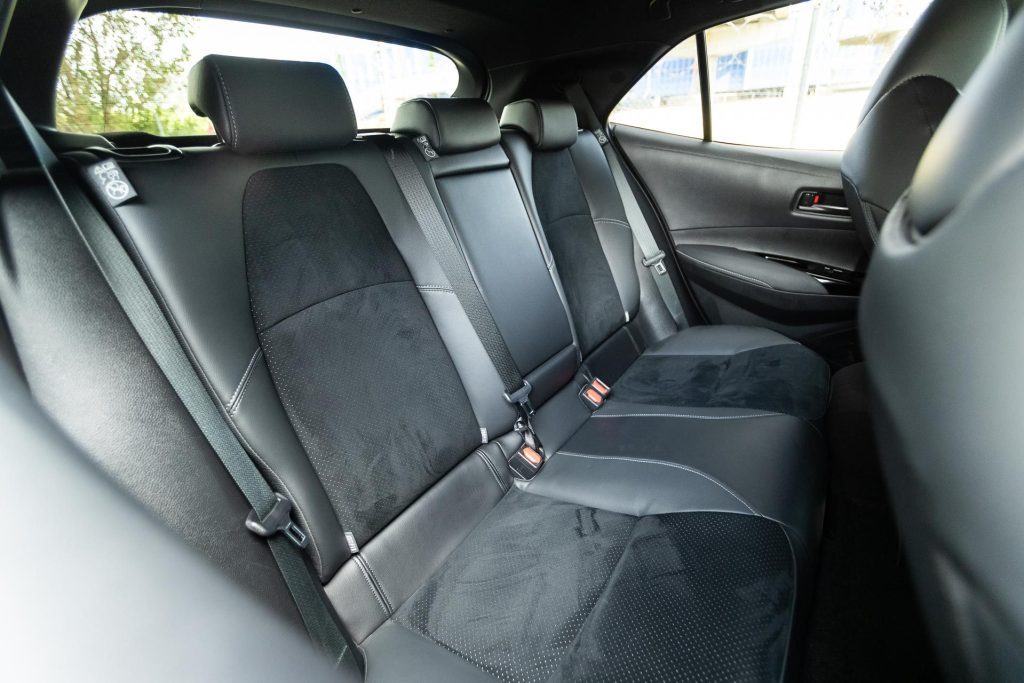 Rear seats in the Toyota GR Corolla