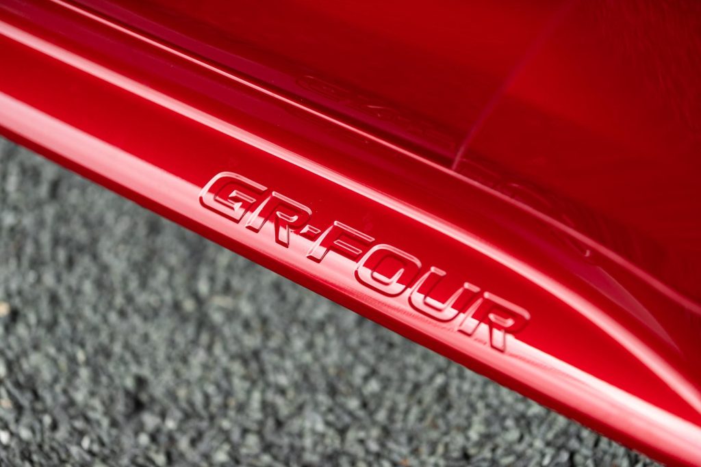 GR-Four mark on GR Corolla's side skirts