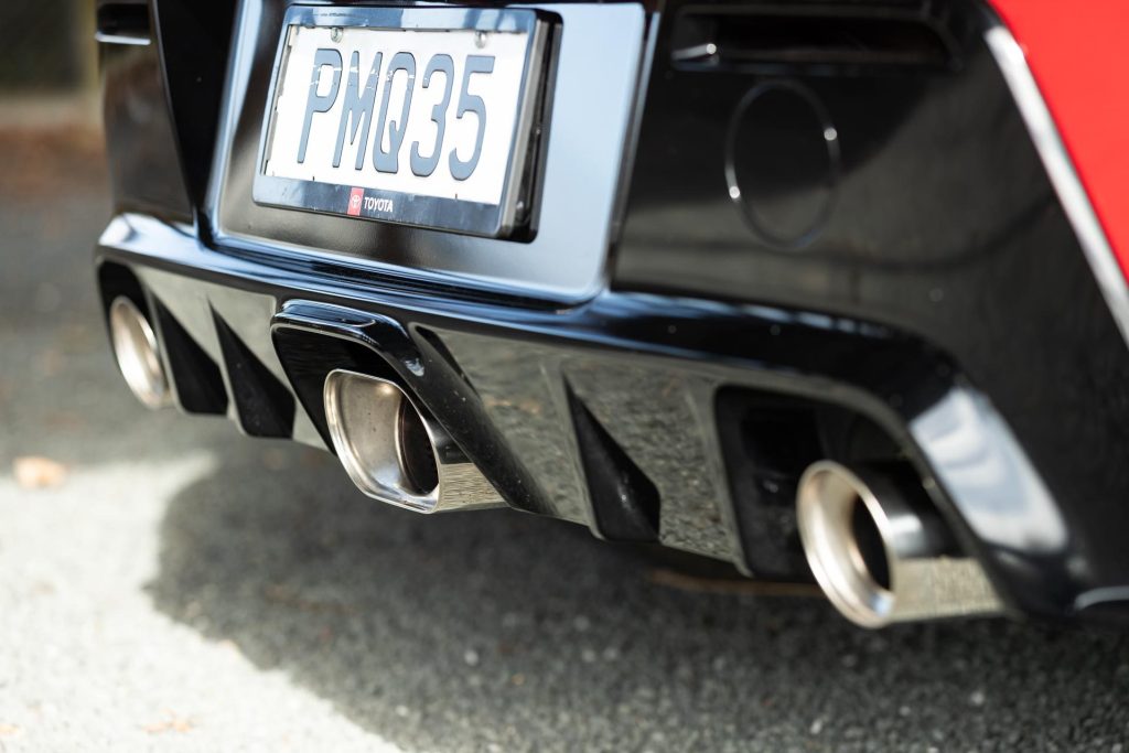 Triple exhaust pipes on GR Corolla