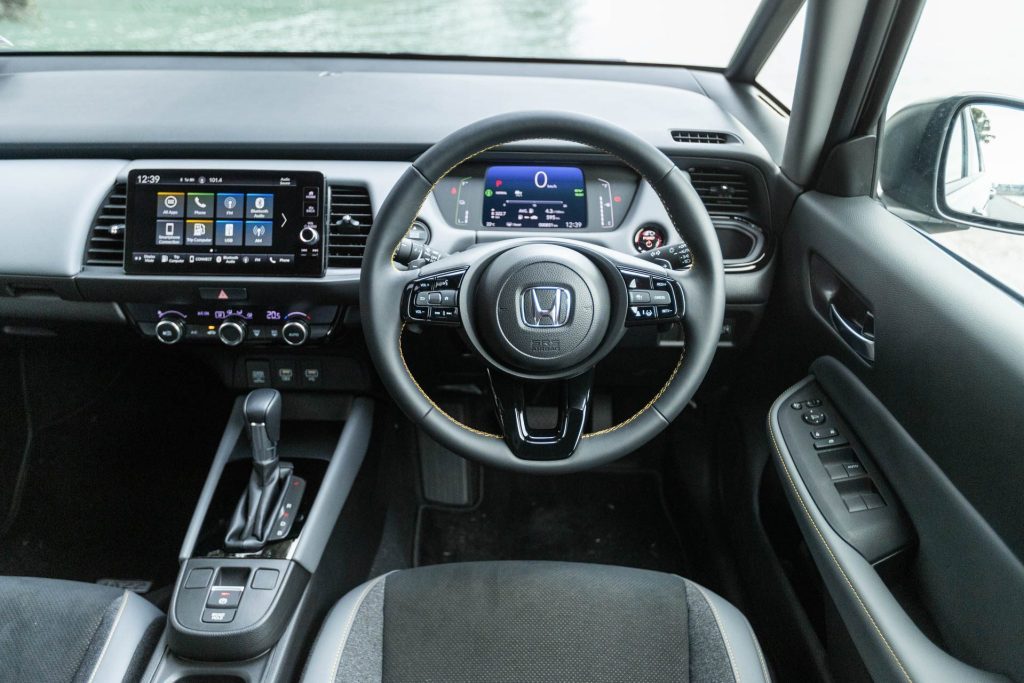 Cockpit view for the Honda Jazz RS Hybrid 2023