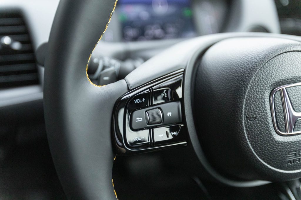 Honda Jazz RS Hybrid steering wheel detail