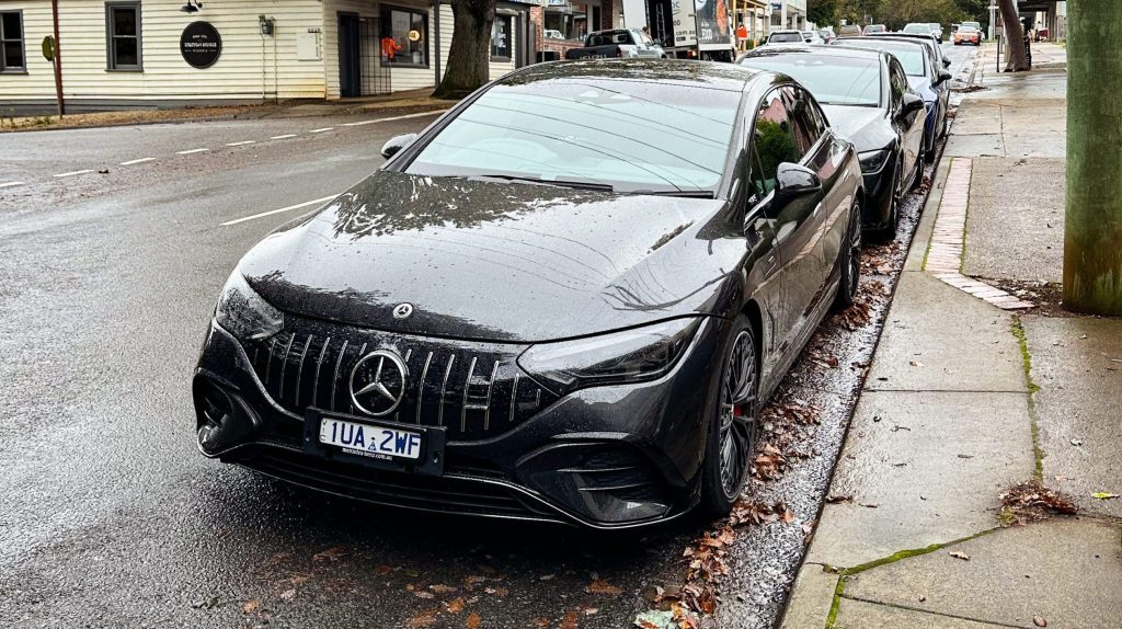 Mercedes-Benz EQE AMG 53 4Matic+ parked on side of road