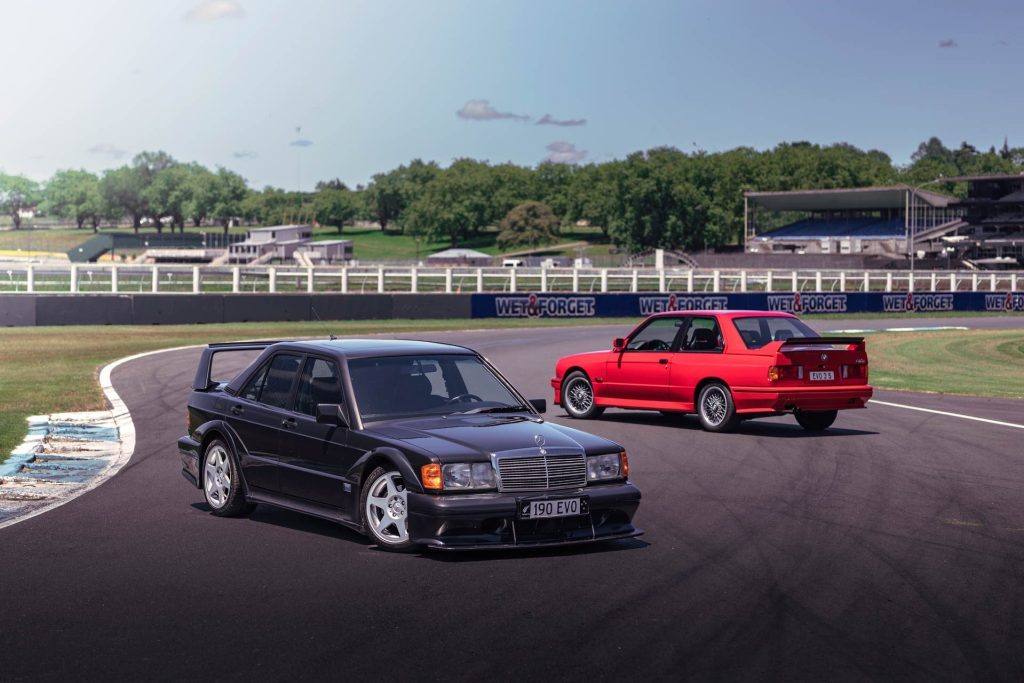 Mercedes-Benz 190e Evo II, on track with the BMW M3 Sport Evolution