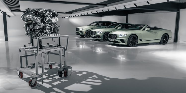 Bentley Speed Edition 12 lineup with engine