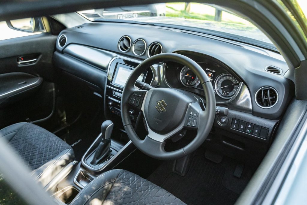 Front view of interior inside the Suzuki Vitara Hybrid