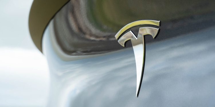 Tesla Model Y Performance rear badge close up