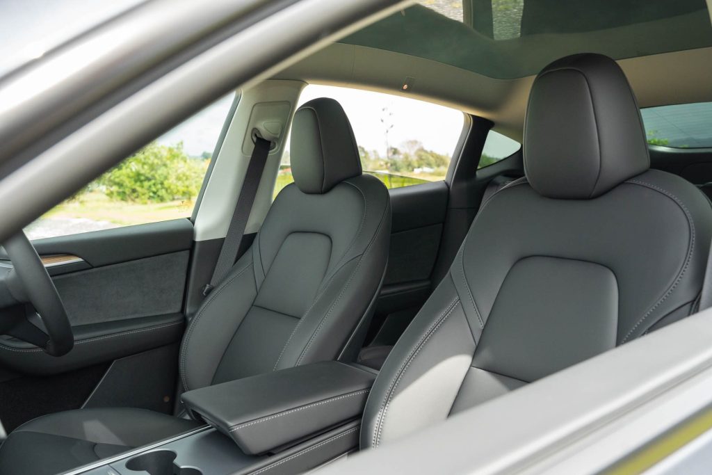 Front seats of Tesla Model Y