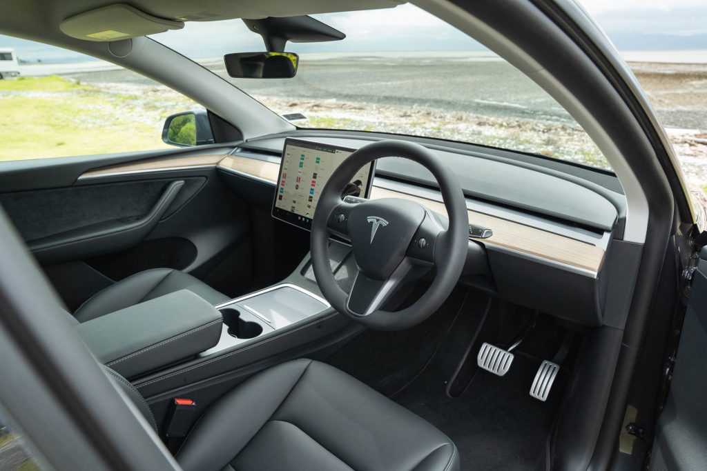 Front interior view of Tesla Model Y