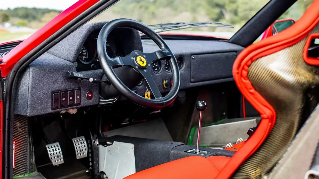 Alain Prost's Ferrari F40 interior