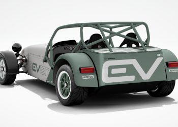 Caterham EV Seven rear three quarter view