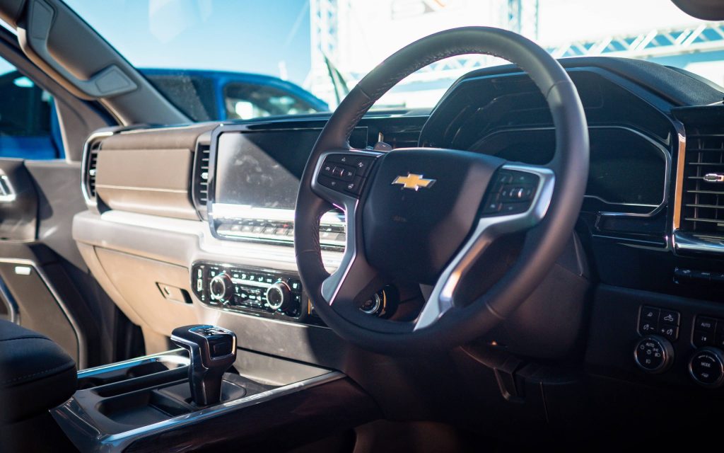 2023 Chevrolet Silverado 1500 LTZ Premium interior on display at Fieldays