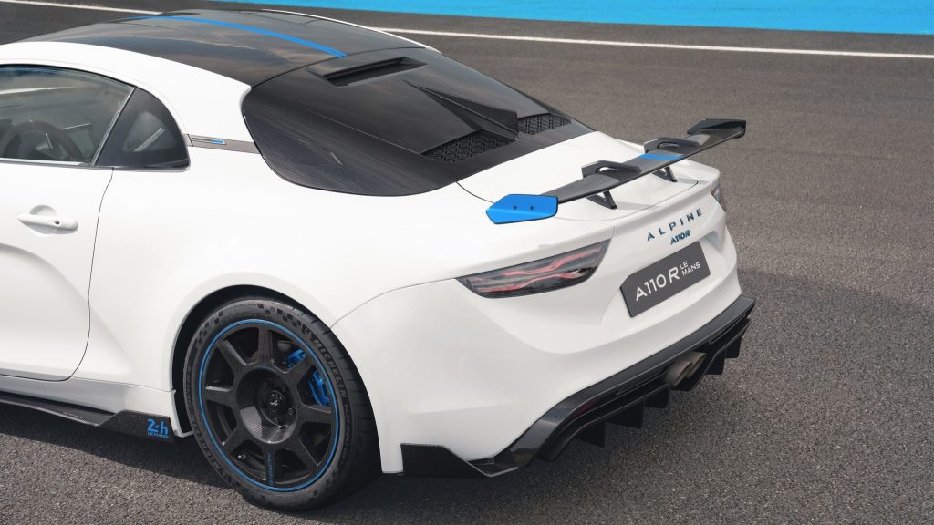 Alpine A110 R Le Mans rear three quarter view