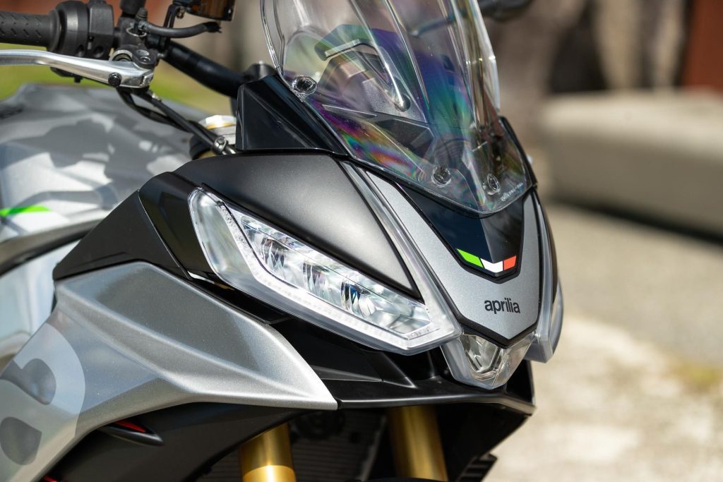 Aprilia Tuono V4 1100 headlight detail