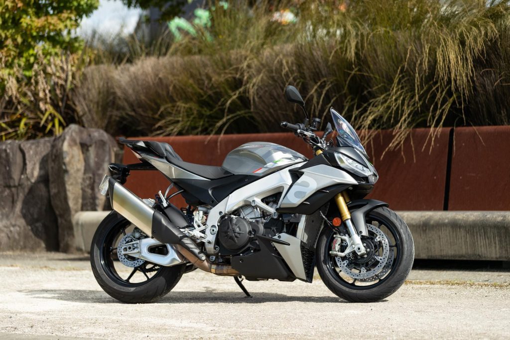 Side shot of the Aprilia Tuono V4 1100