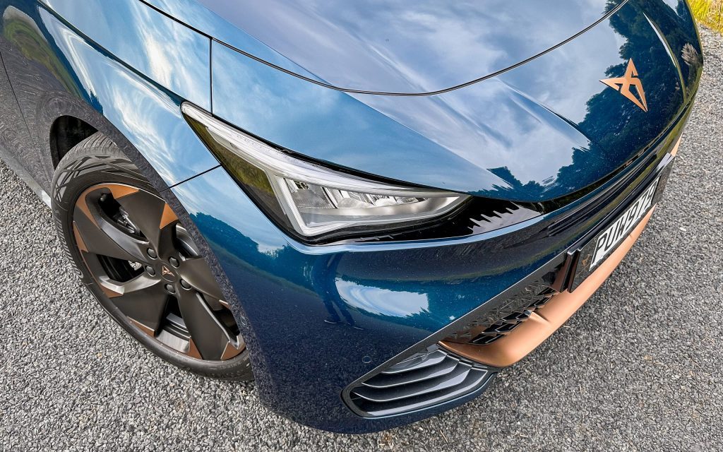 Cupra Born headlight close up view