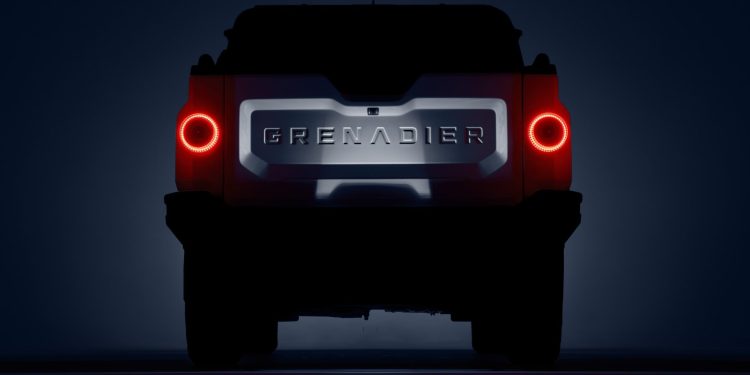 Ineos Grenadier Quatermaster ute rear end in dark