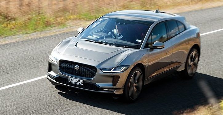 Jaguar I-Pace driving on country road