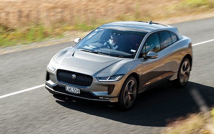 Jaguar I-Pace driving on country road