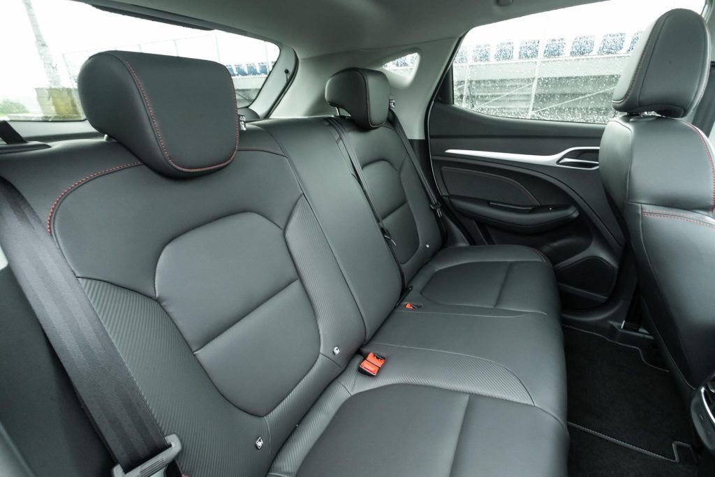 Rear seats in the MG ZS EV