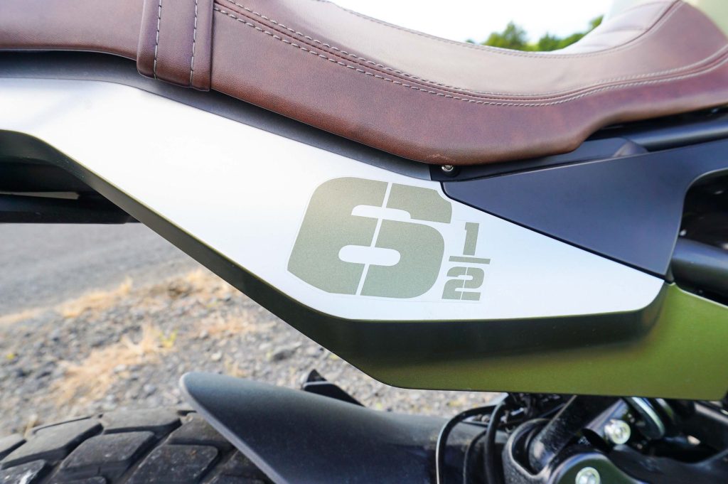 6 and 1/2 decal on Moto Morini bike