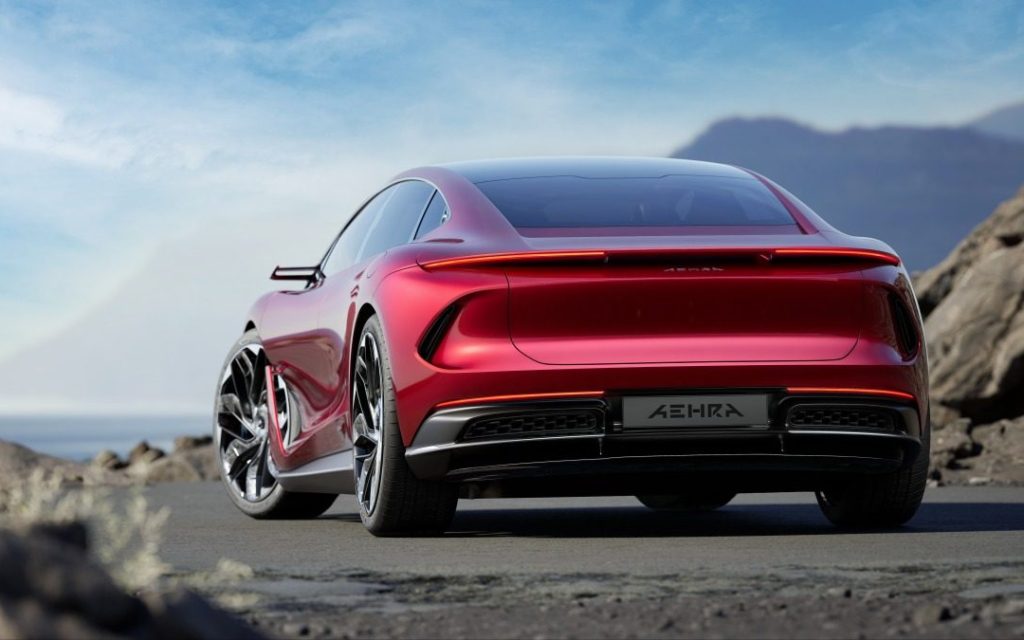 Aehra Sedan rear three quarter view rendering