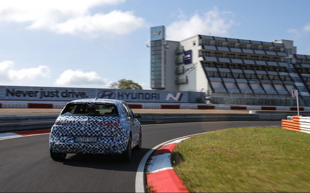 Hyundai Ioniq 5 N driving on Nurburgring