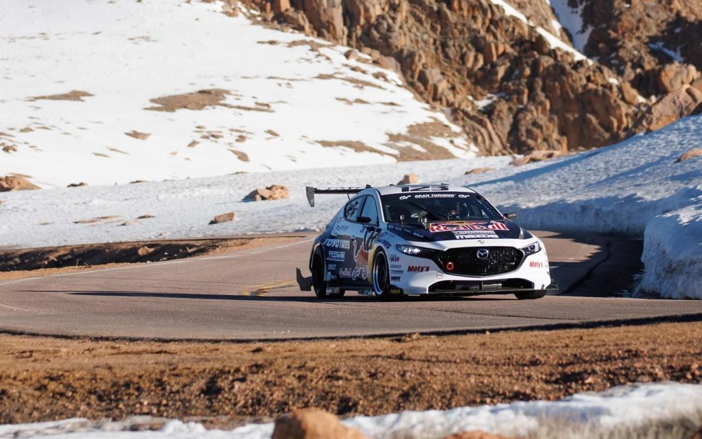 Mad Mike Whiddett racing Mazda3 up Pikes Peak