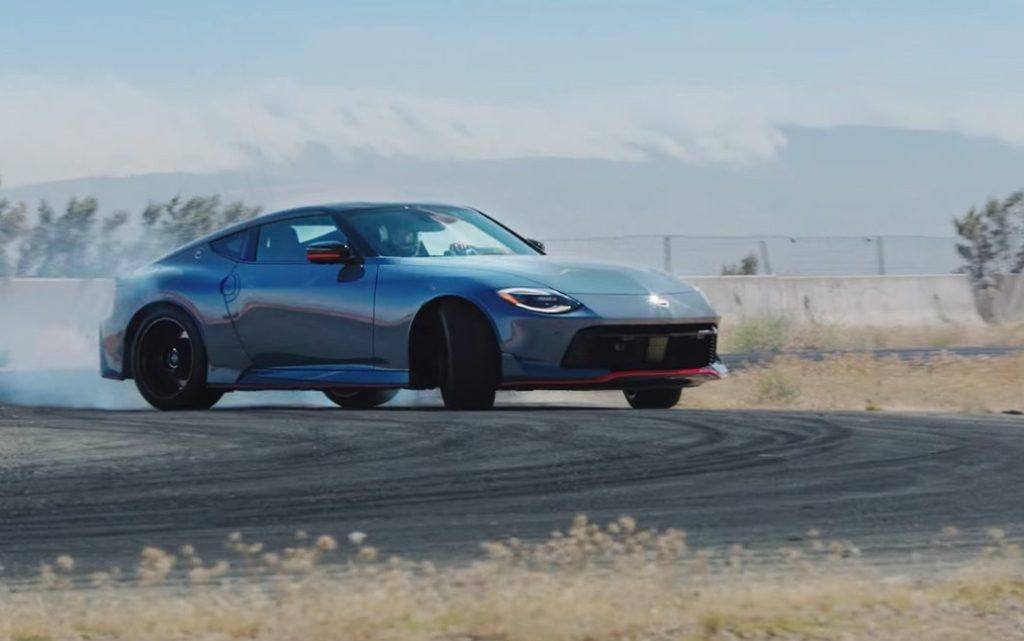 Nissan Z Nismo drifting on track