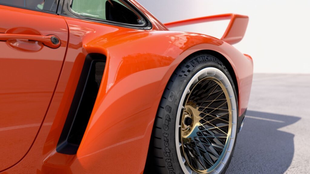 Orange Singer DLS Turbo rear fender view