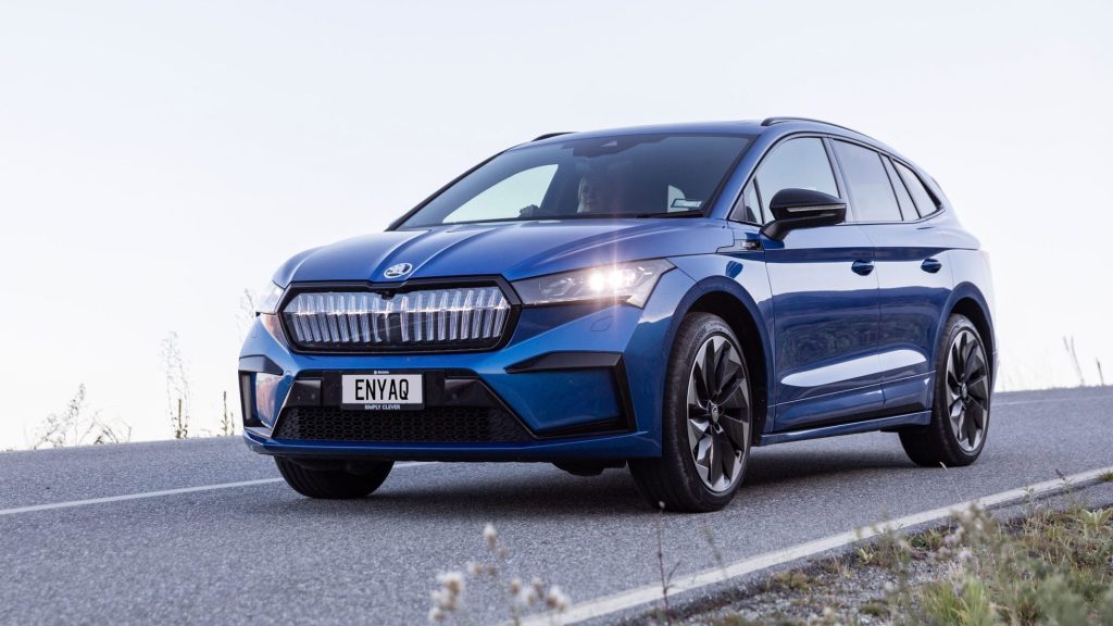 Skoda Enyaq Sportline Launch Edition parked on road