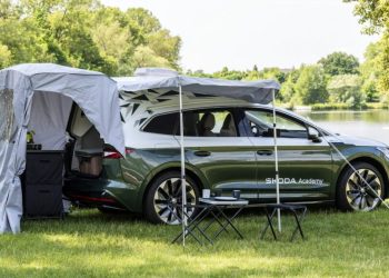 Skoda Roadiaq with camping tents