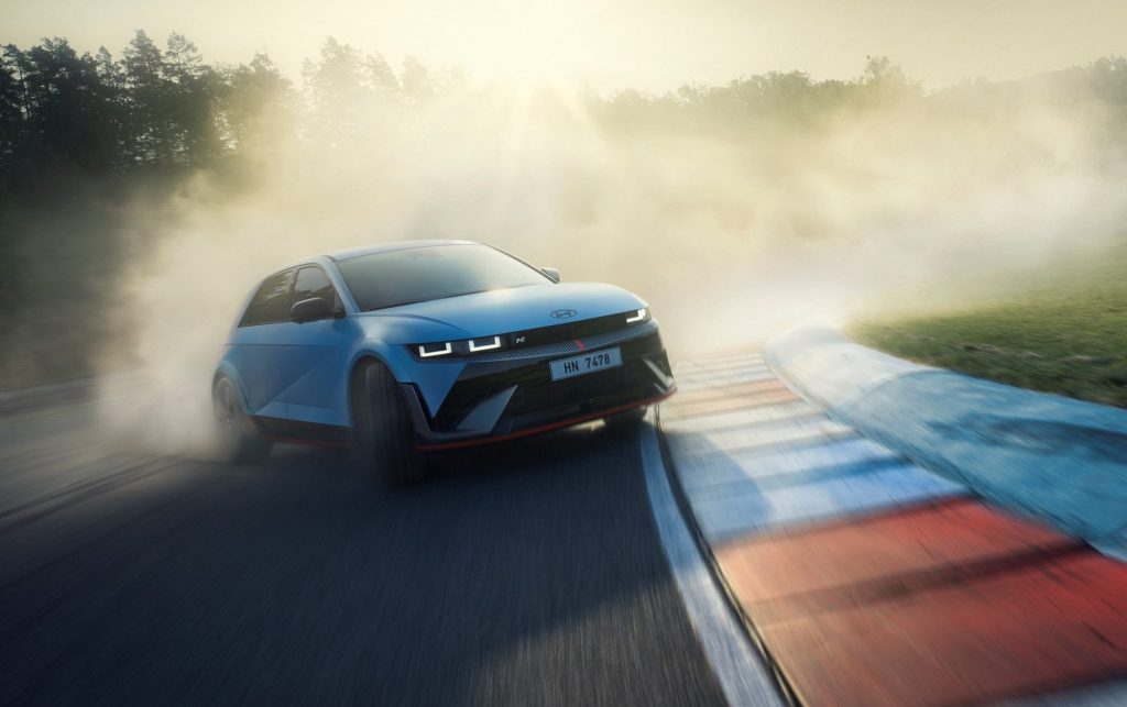 Hyundai Ioniq 5 N drifting on race track