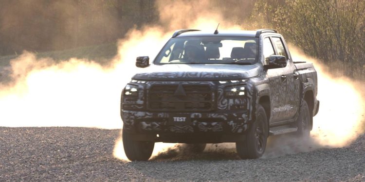 2024 Mitsubishi Triton driving on gravel road