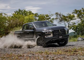 2024 Mitsubishi Triton driving on gravel road