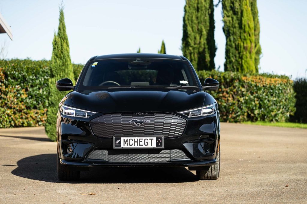 Front on exterior of the 2022 Ford Mustang Mach-E