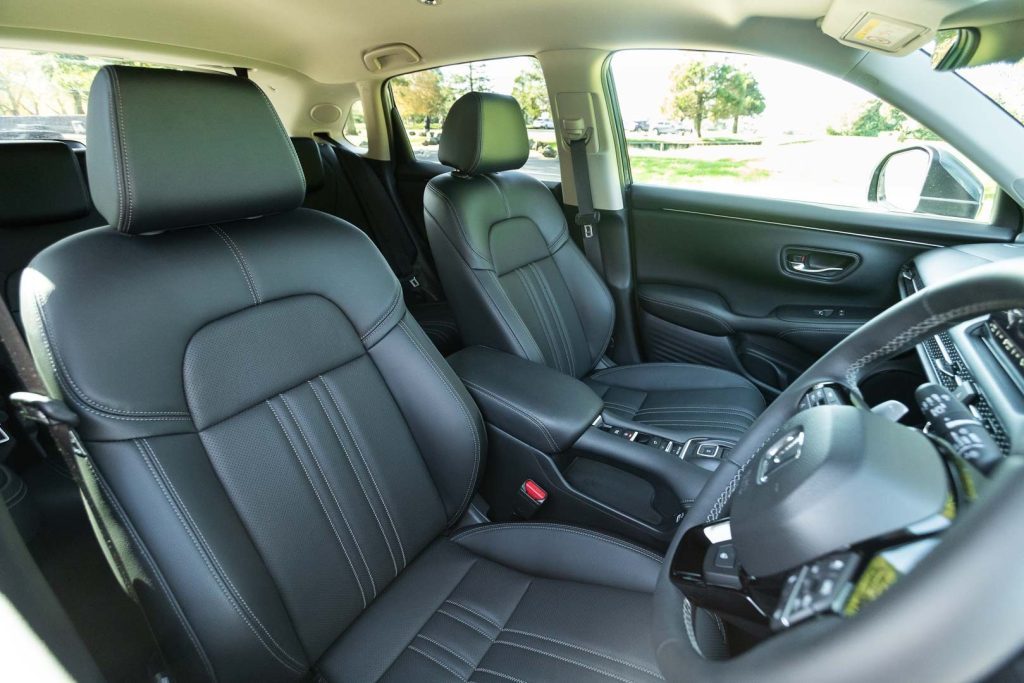 Seats and front interior of the new Honda ZR-V