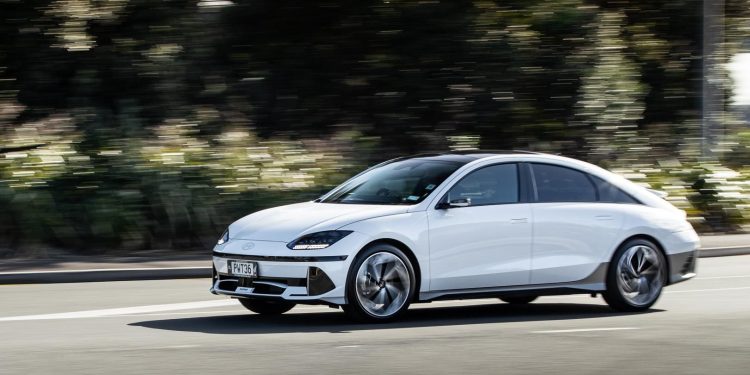 Hyundai Ioniq 6 Limited taking a corner in Auckland