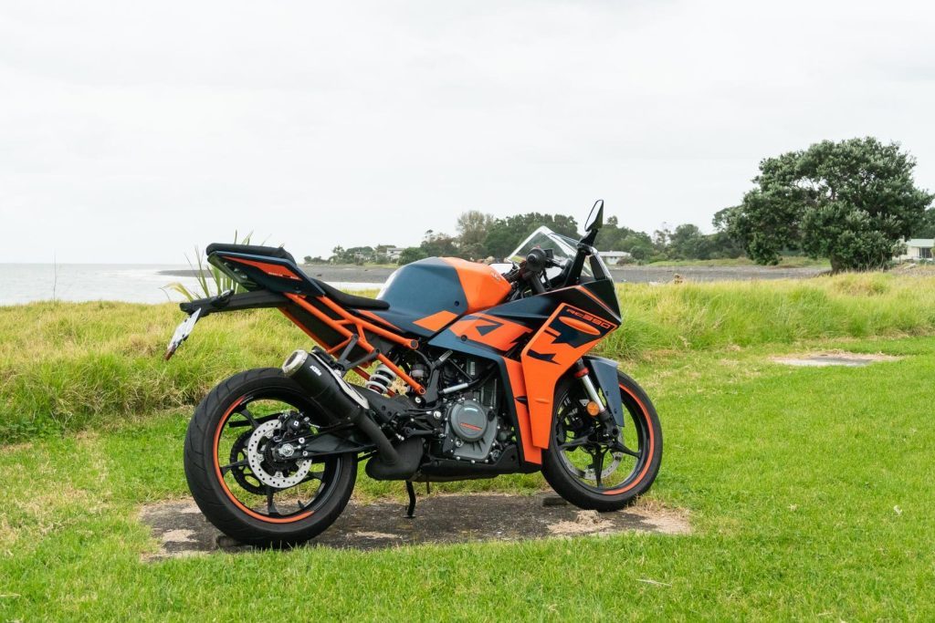 KTM RC 390 rear shot parked on concrete