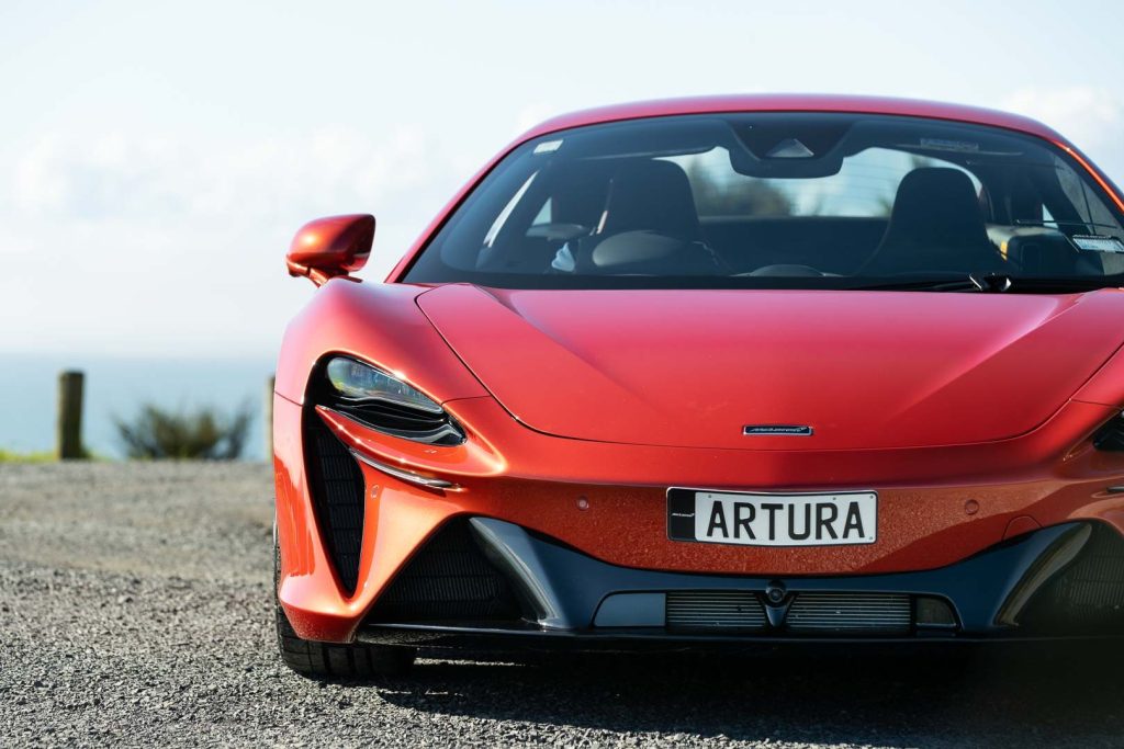 Front detail shot of the McLaren Artura