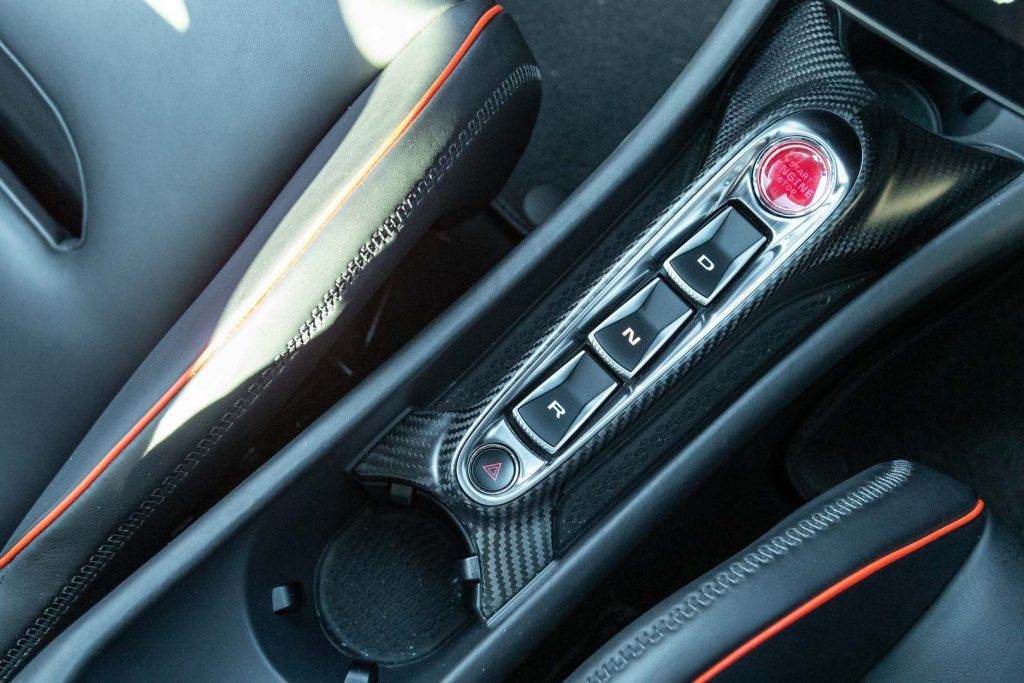 Gear selector panel for McLaren Artura